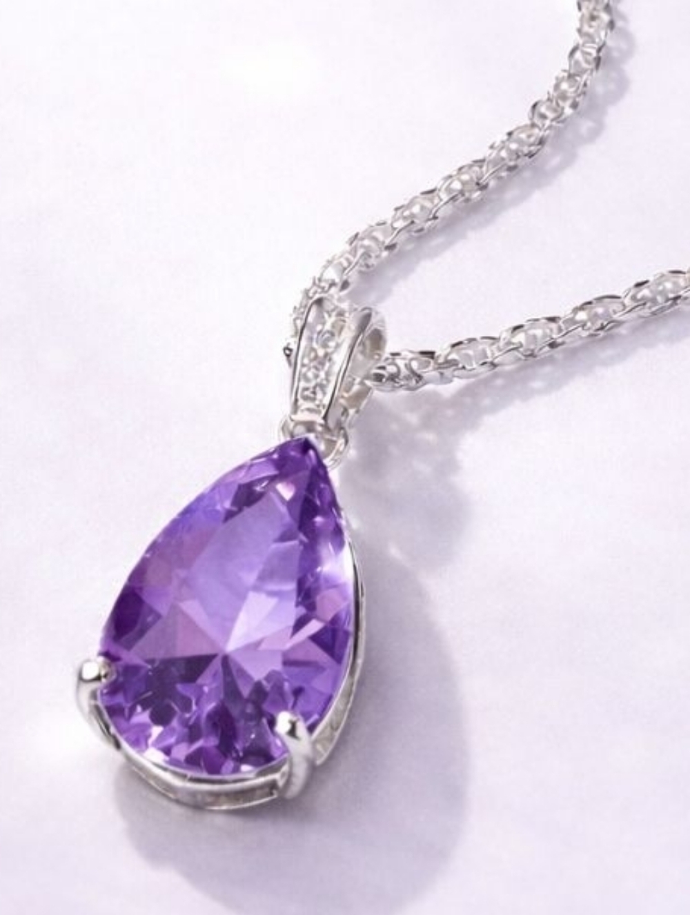 Timeless Natural Amethyst Silver Necklace